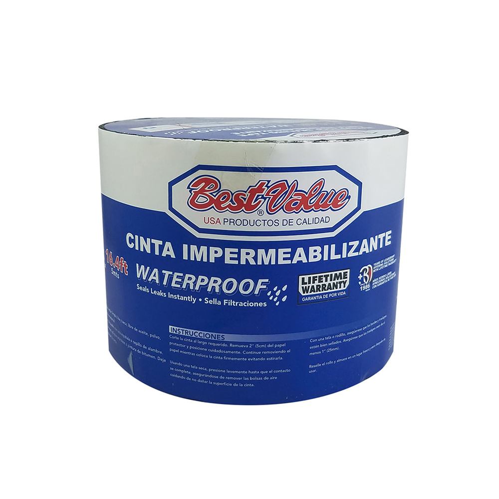 Cinta para goteras. Aluminio reforzado. 4 x 5mts