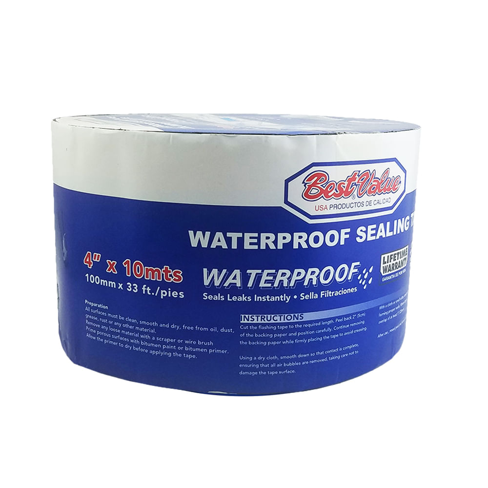 Cinta para goteras. Aluminio reforzado. 4 x100mts