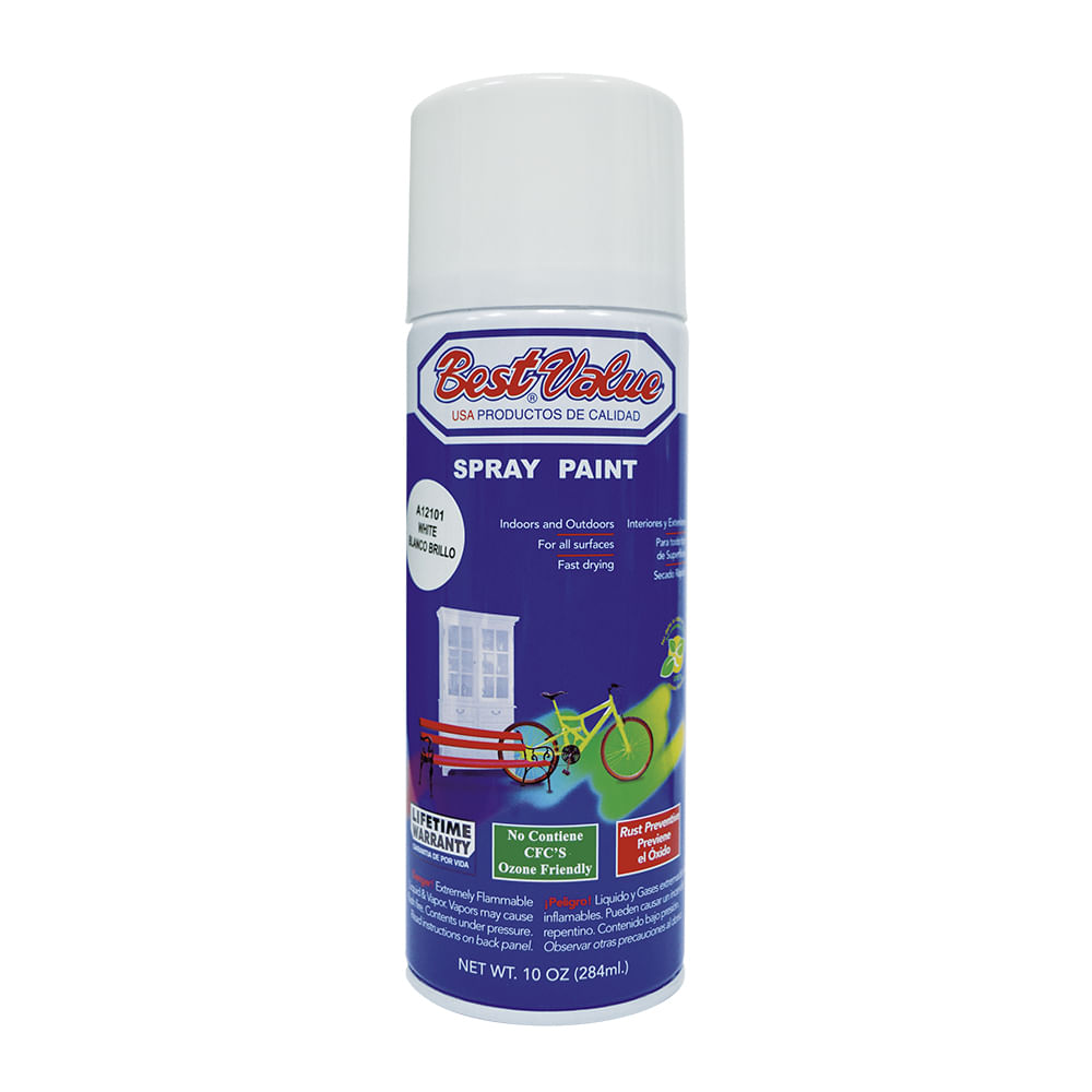 Pintura spray blanco brillo. Brillante. 10 oz. (en spray)