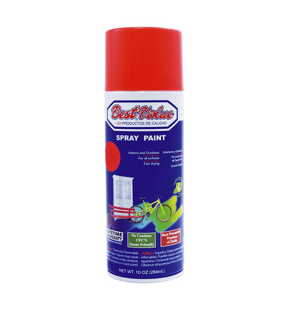 Pintura spray florecente rojo. 10 oz. (en spray)