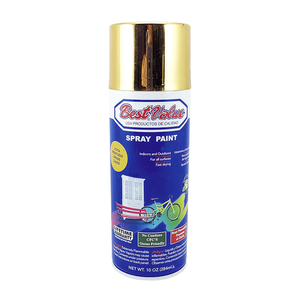 Pintura spray dorado brillante. 10 oz. (en spray)