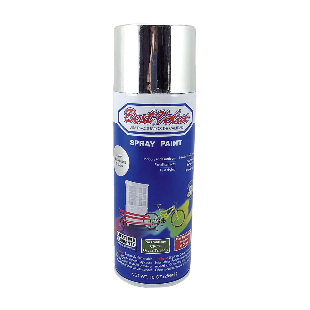 Pintura spray cromado brillante. 10 oz. (en spray)