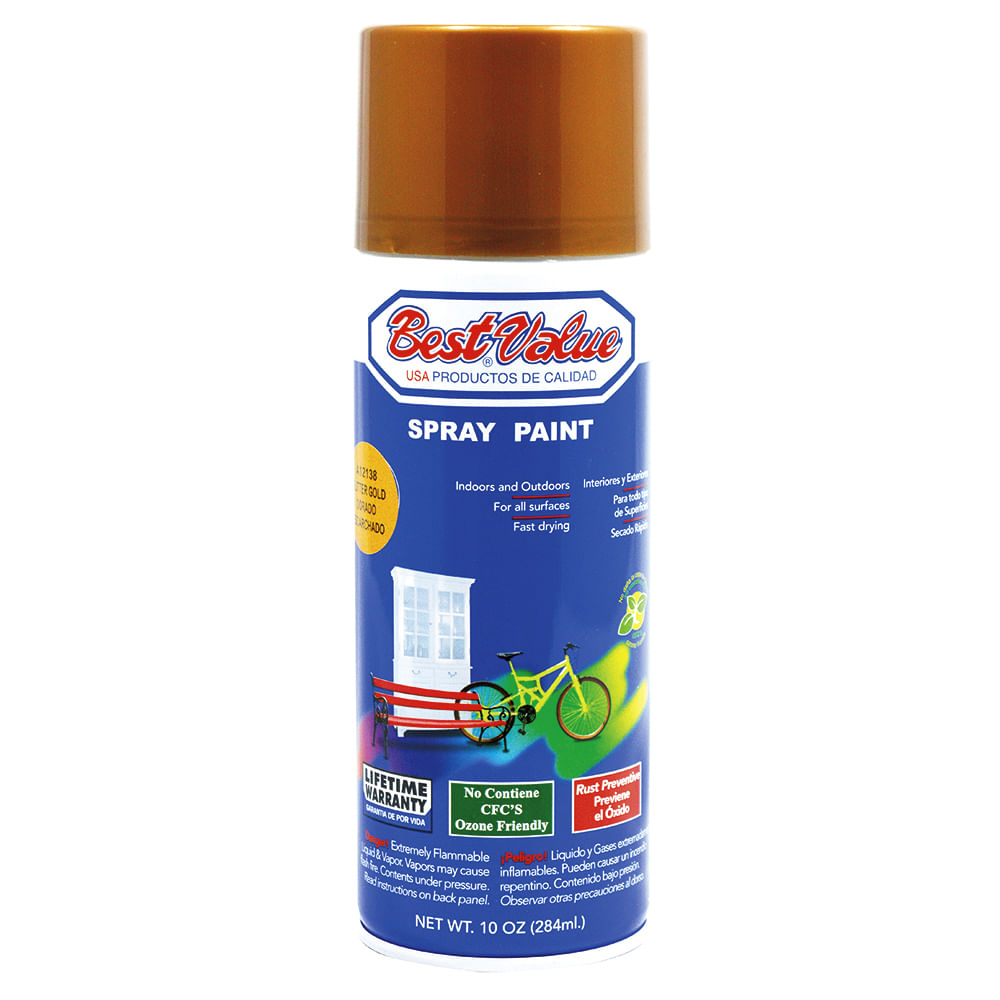Pintura spray dorado escarchado. Dorado. 10 oz. (en spray)