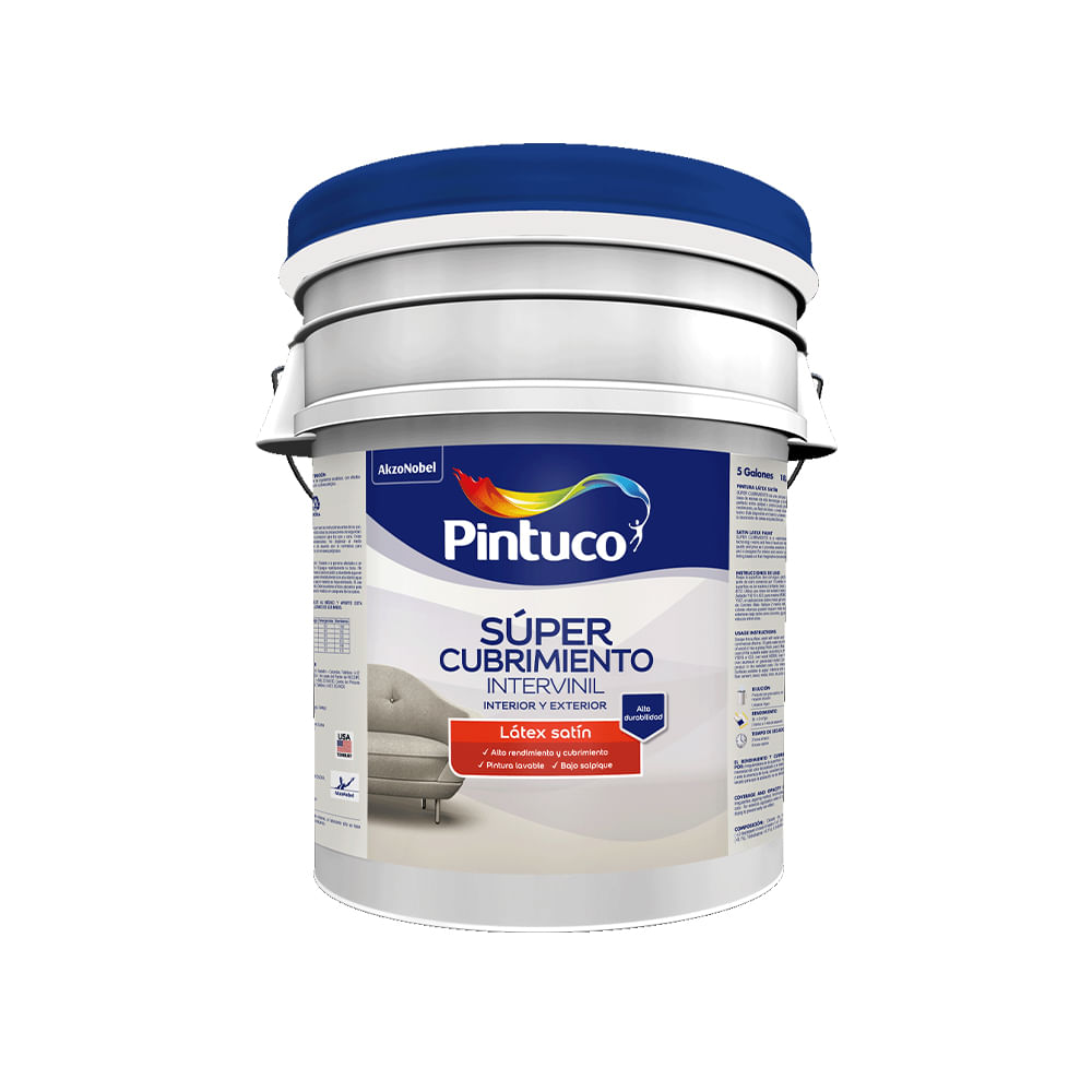 Super cubrimiento latex satin base intermedia 5gl (18.925l)