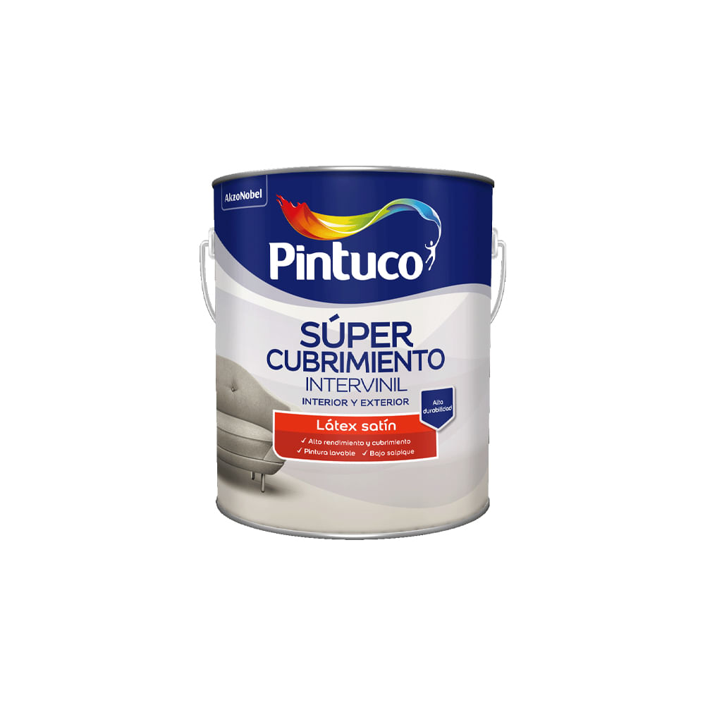 Super cubrimiento latex satin base white 1gl (3.785l)