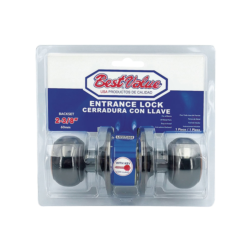 Cerradura con llave ac/negra. Cobrizado. 2-3/8