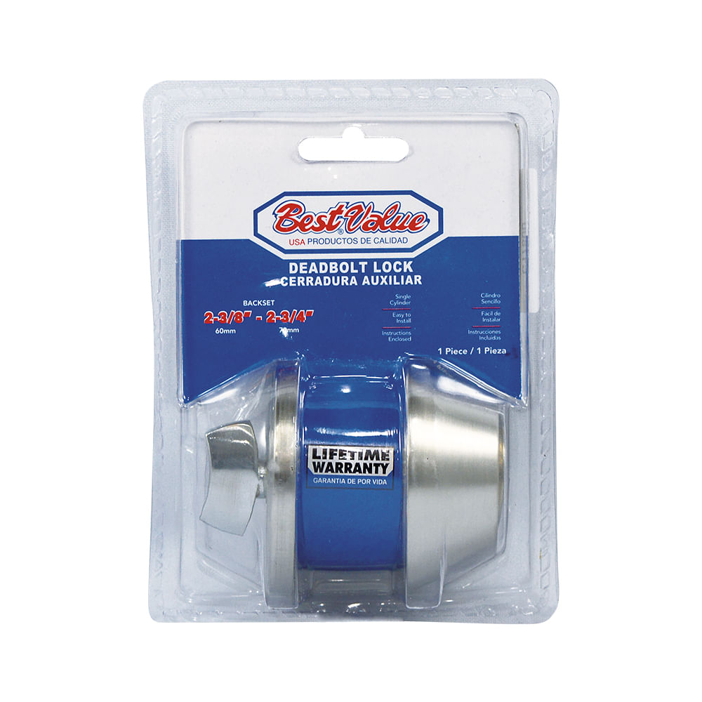 Cerradura d. Bolt senc. Ss. Acero inoxidable. 2-3/8