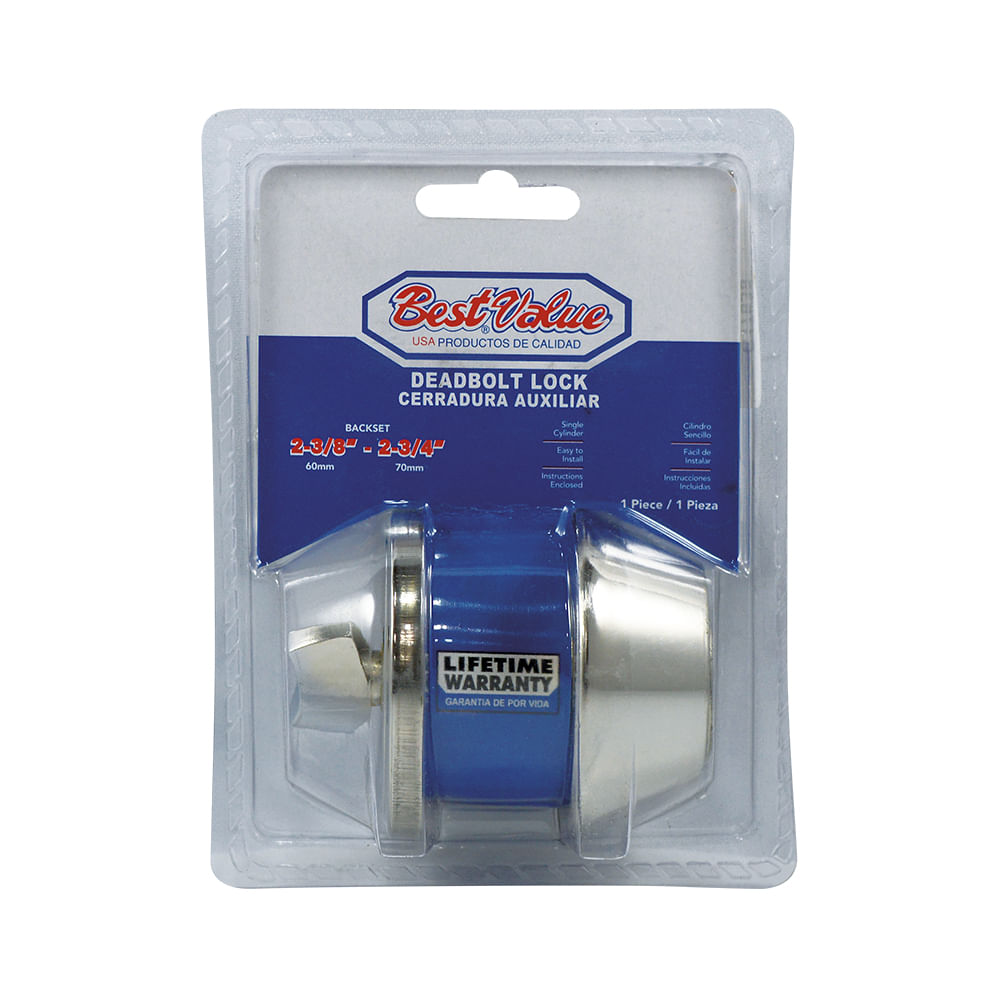 Cerradura d. Bolt senc. Cr. Cromado. 2-3/8