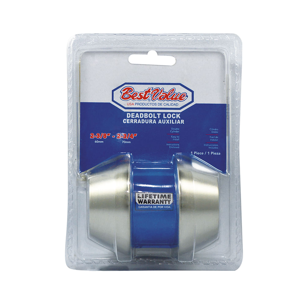 Cerradura d. Bolt doble ss. Acero inoxidable. 2-3/8