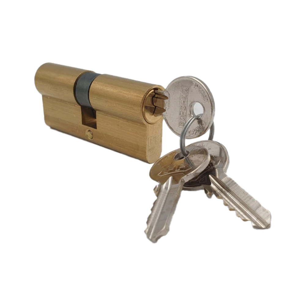 Cilindro perfil laton 69mm 5 pines din 30 3 llaves ff. Natural