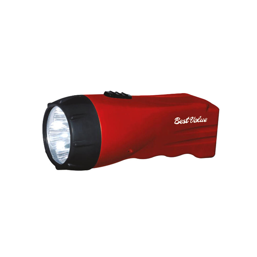 Linterna recargable led. Rojo/ negro