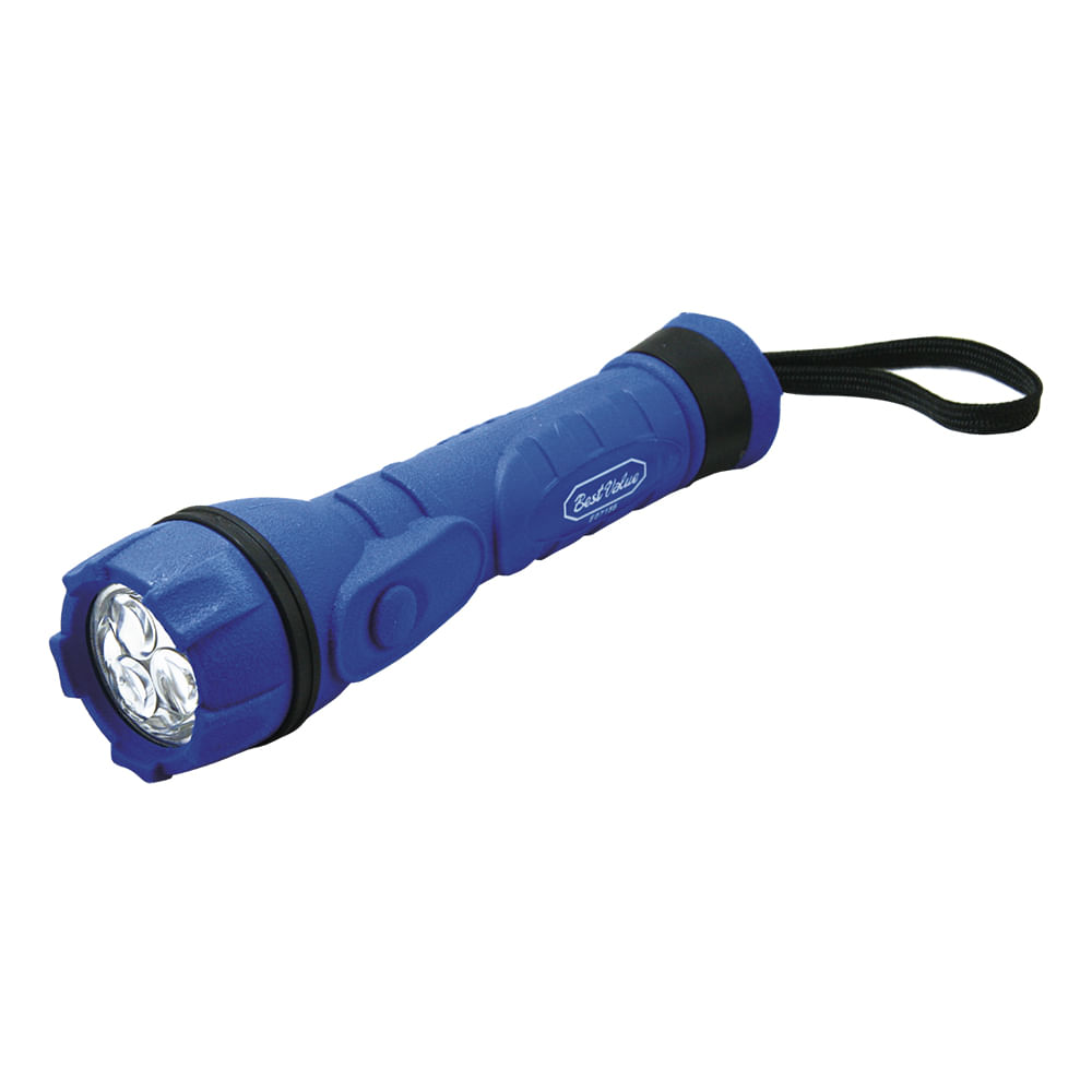 Linterna 3 led 2aa caucho. Azul/negro. 6. 5(165mm)