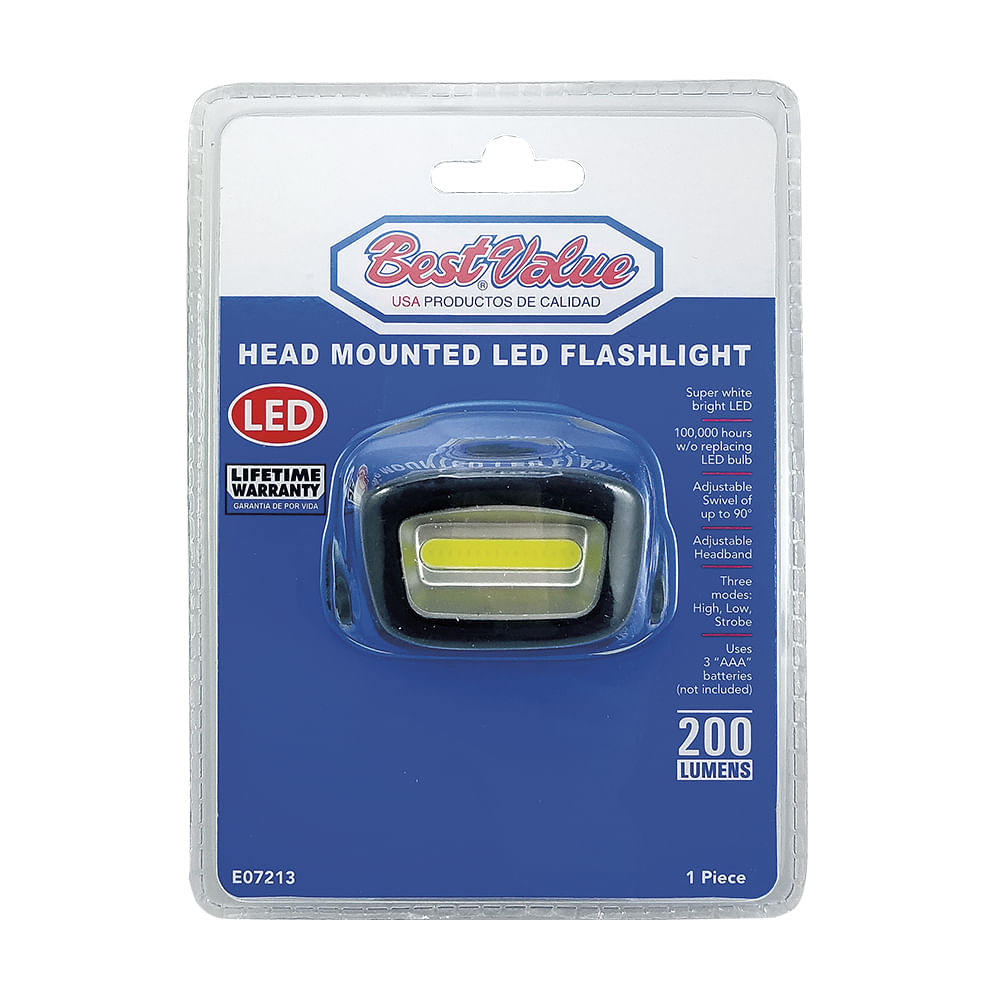 Linterna para cabeza led 3aaa 3w. Azul/negro