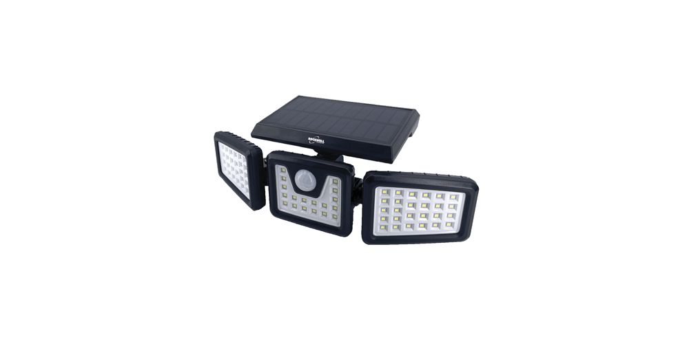 Lampara led solar para pared 7w 700lm con sensor mov. Negro.