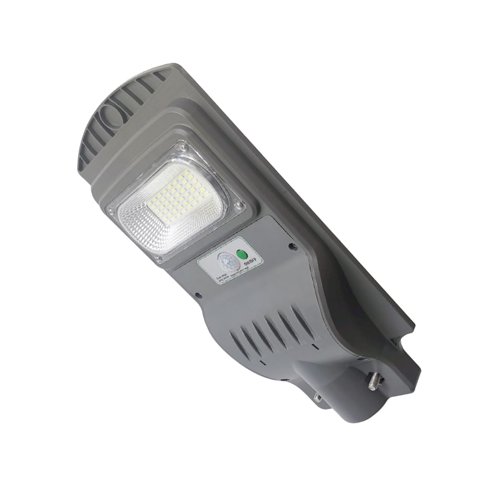 Lampara led solar 30w 600lm 6400k rockwell. Gris. 15-3/8 x 7-7/8