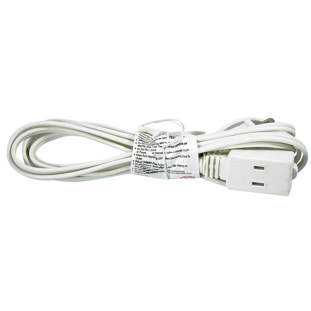 Extension electrica ul de 9' (blanca). Blanco.