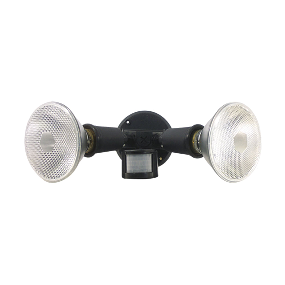 Lampara con sensor d/movimiento negra. Negro. 12 metros