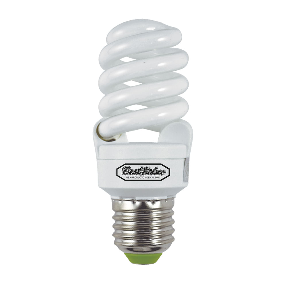 Ahorrador espiral 13w 4 dl e-27. Blanco.