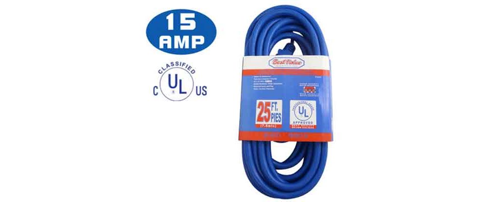 Extension electrica ul azul c12 25'. Azul. Multipropósito