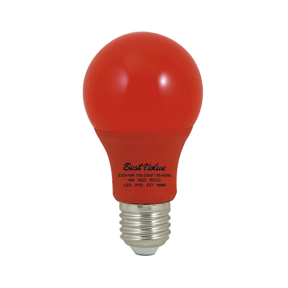 Led 6w e27 100-240v rojo.
