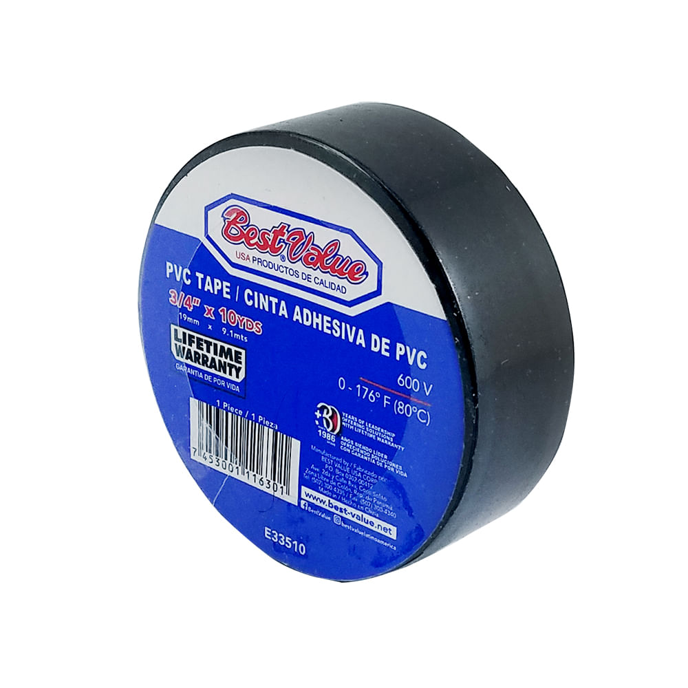 Tape electrico 10yds negro. 3/4(19mm)
