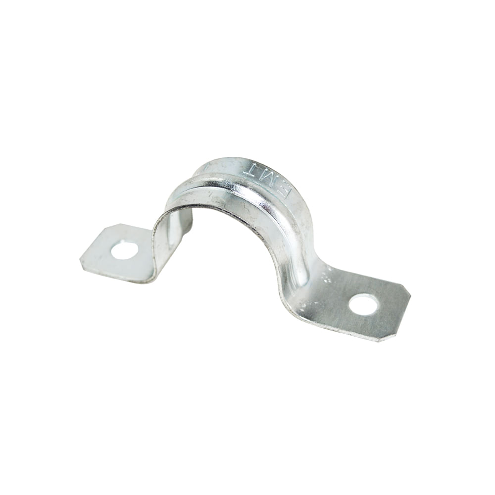 Grapa u doble para tubo electrico 1/2. Metal galvanizado. 1/2