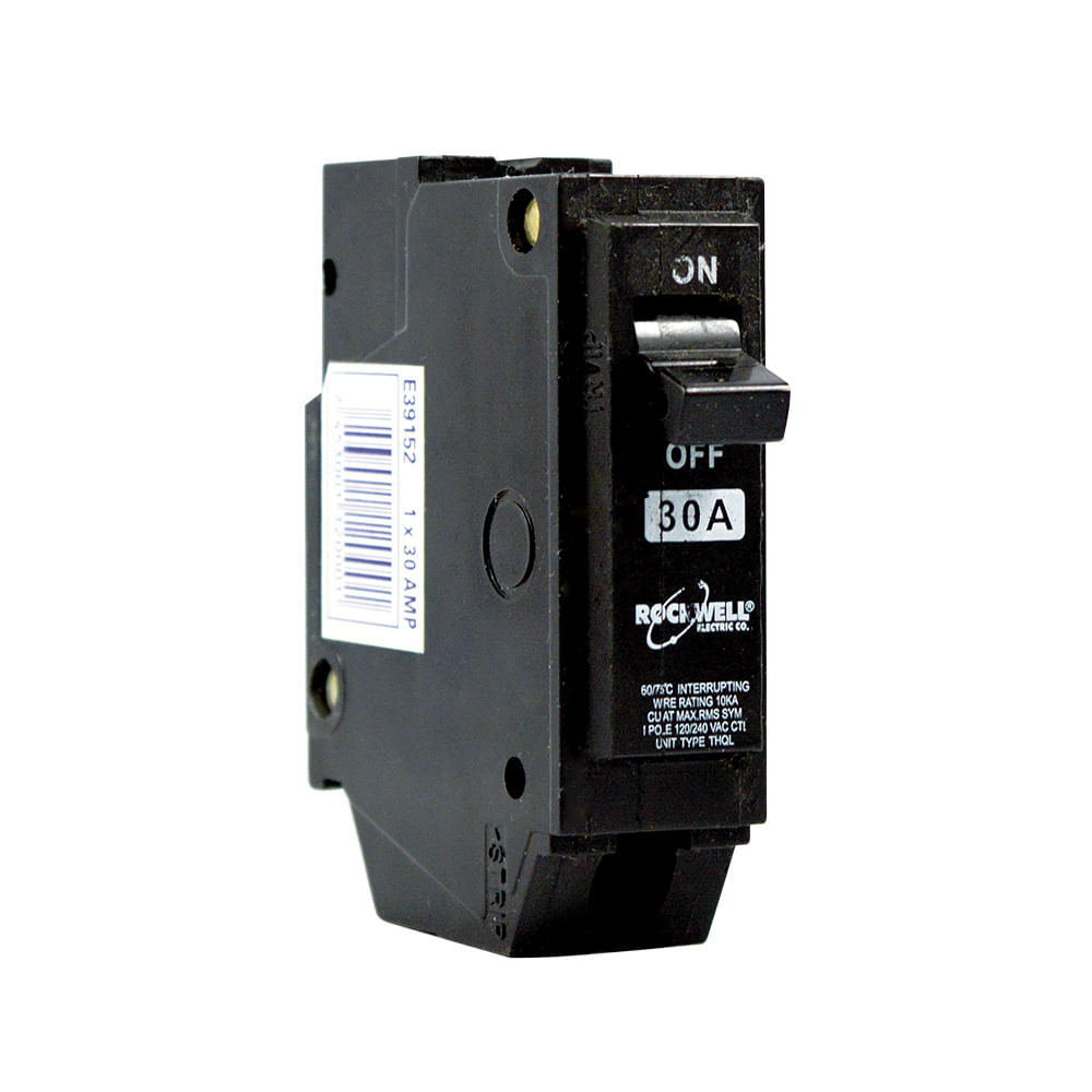 Breaker 1 polo 30 amp tipo ge. Negro. 30amp