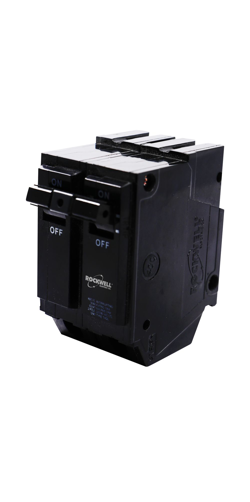 Breaker 2 polo 40 amp tipo ge. Negro. 40amp