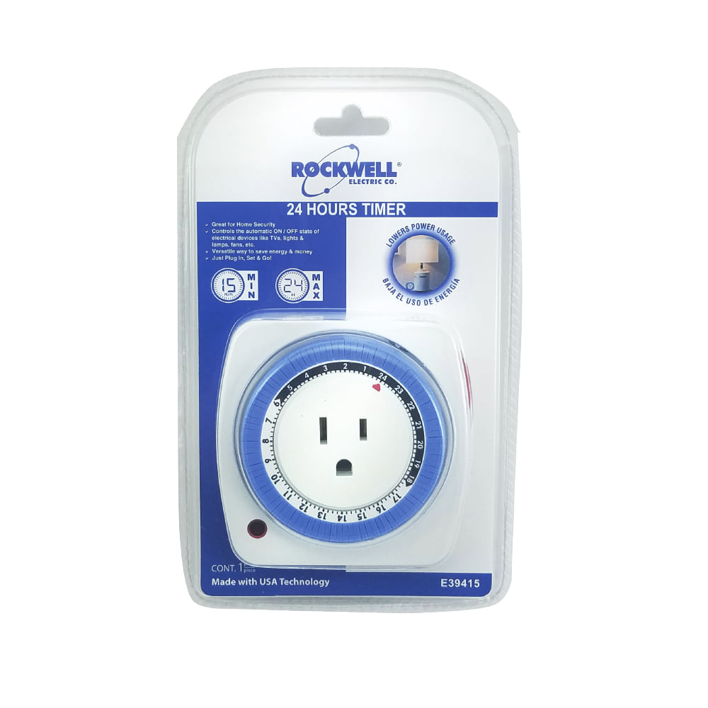 Temporizador 24 horas. Blanco. 3-1/4 x 1-3/4