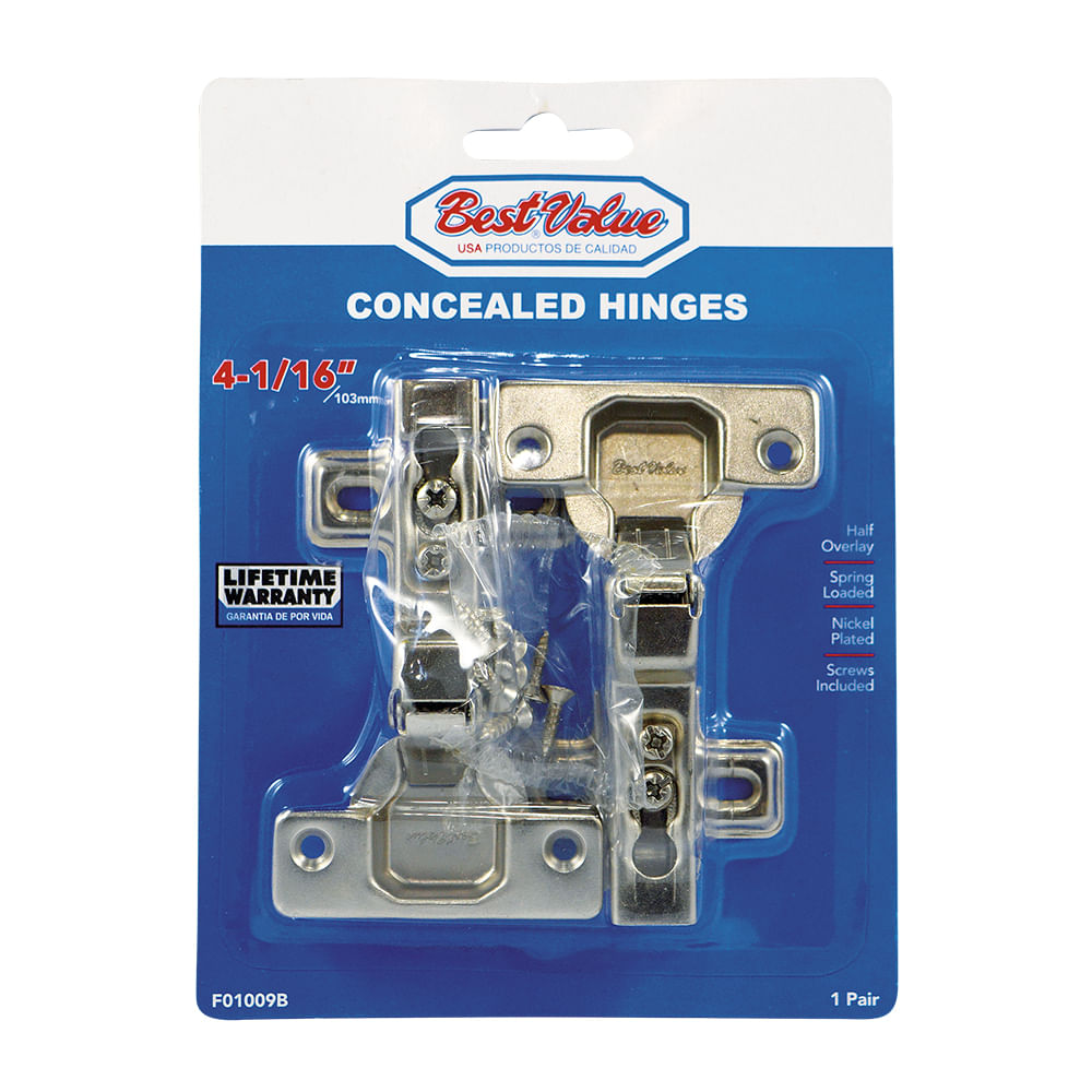 Bisagra escondida half (curva) 3/8. Cromado. 4(100mm)