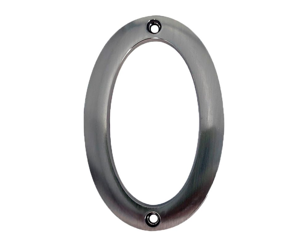 Numero 0 para puerta niquelado 4. Niquelado.