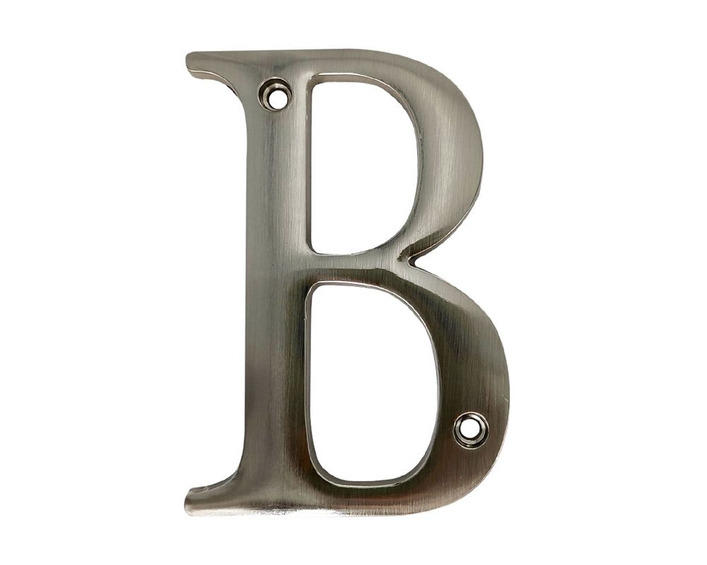 Letra b para puerta niquelado 4. Niquelado.
