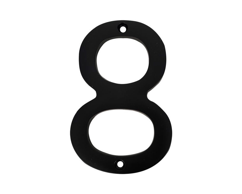 Numero 8 para puerta negro 4. Mate.