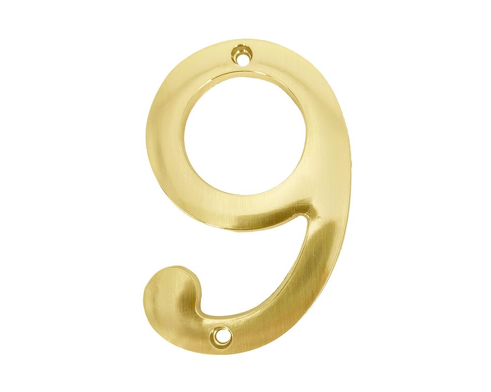 Numero 9 para puerta satinado 4. Satinado.
