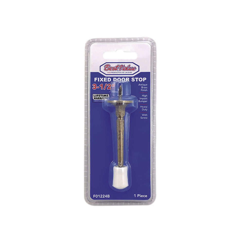 Tope para puerta fijo a. Brass. Bronceado. 3-1/2