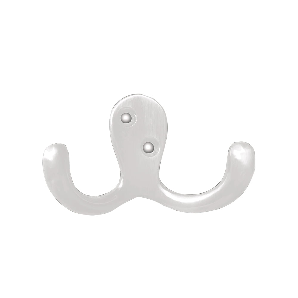 Gancho doble para colgar wh. Blanco. 2-1/2(63mm)