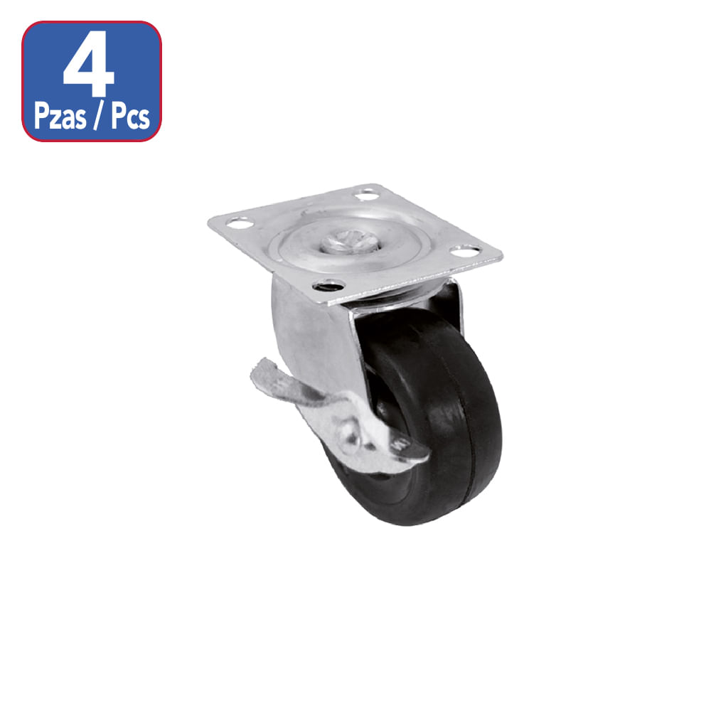 Juego rodaja plana plato/freno 1-1/2(4pc). Negro. 1-1/2