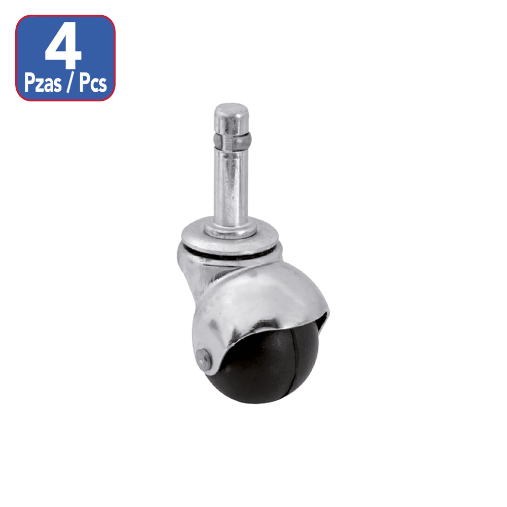 Juego rodaja bola pin para madera 1-1/2(4pc). Negro. 1-1/2