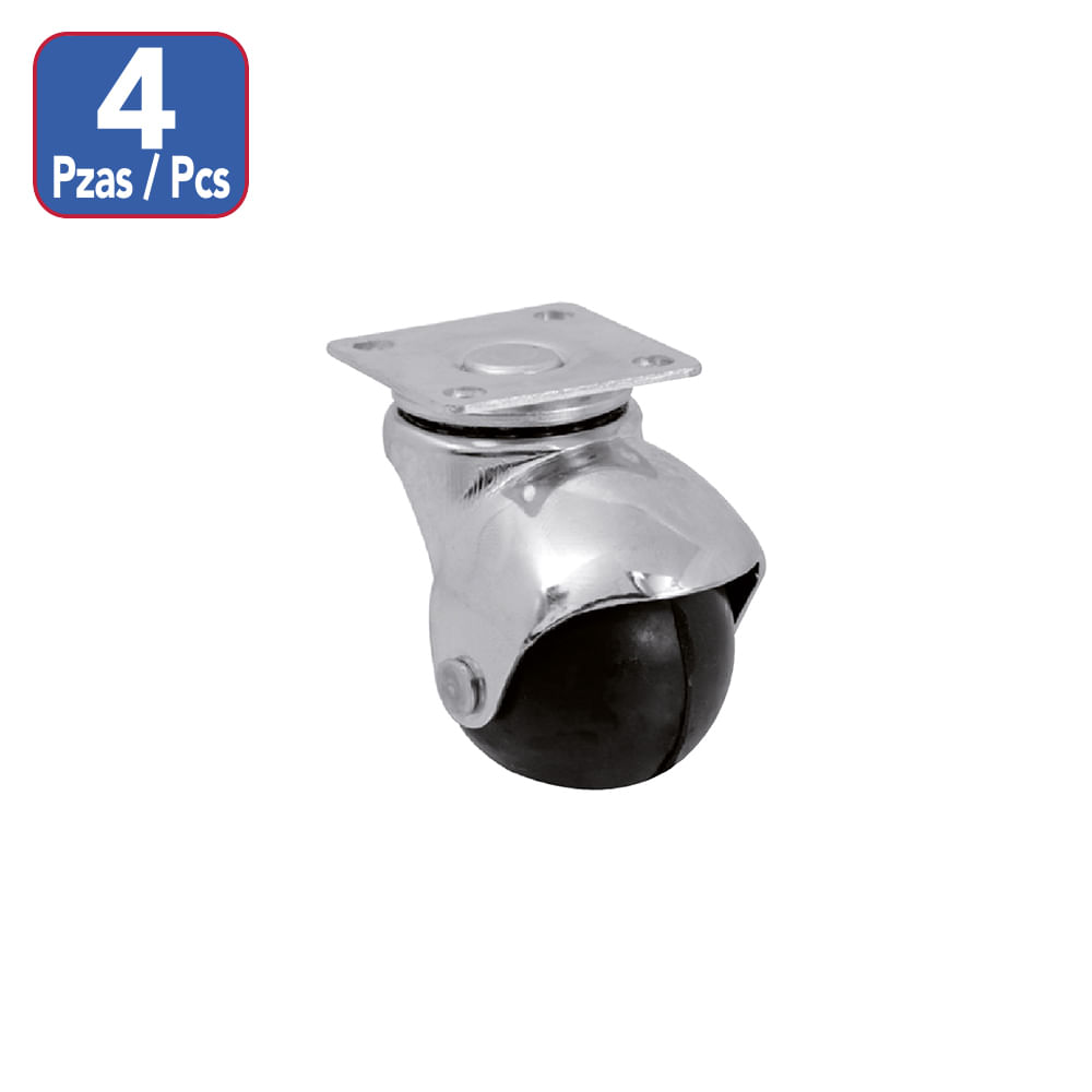 Juego rodaja bola plataforma 1-1/2 (4pc). Negro.