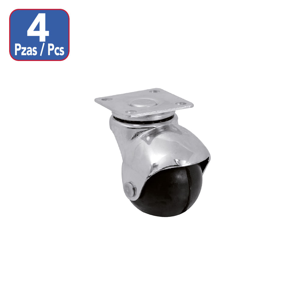 Juego rodaja bola plataforma 2 (4pc). Negro.