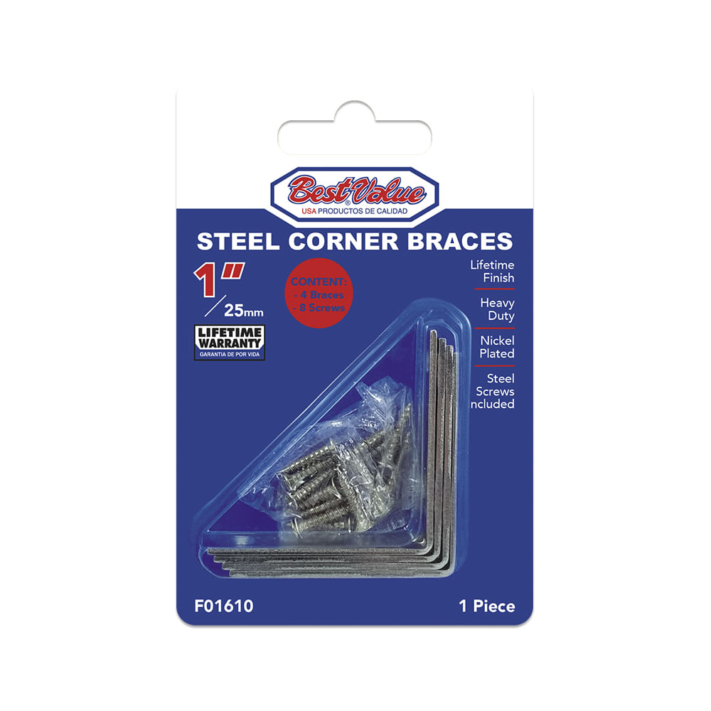 Angulo interno 1 (4pcs) con tor. Cromado.