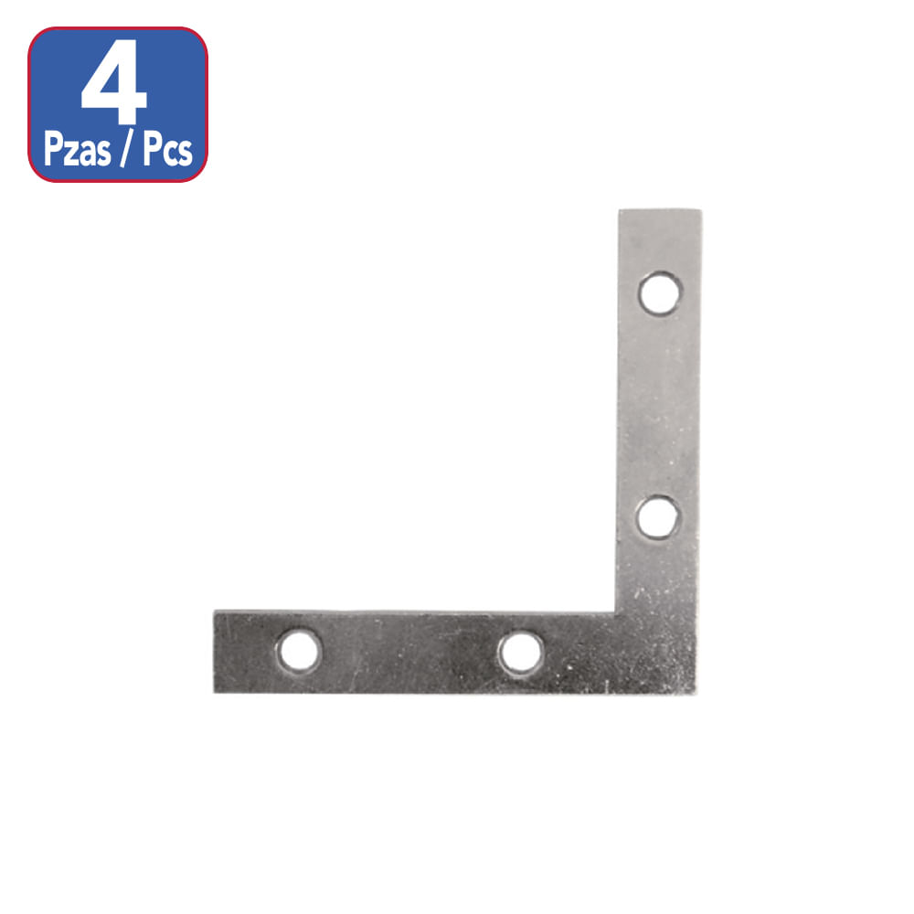 Angulo plano 2-1/2 (4pcs) con tor. Cromado.