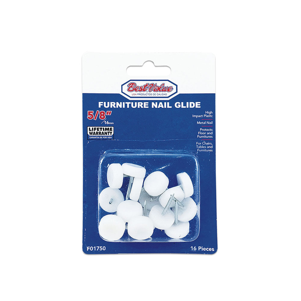 Deslizadores 5/8 (16pcs). Blanco.
