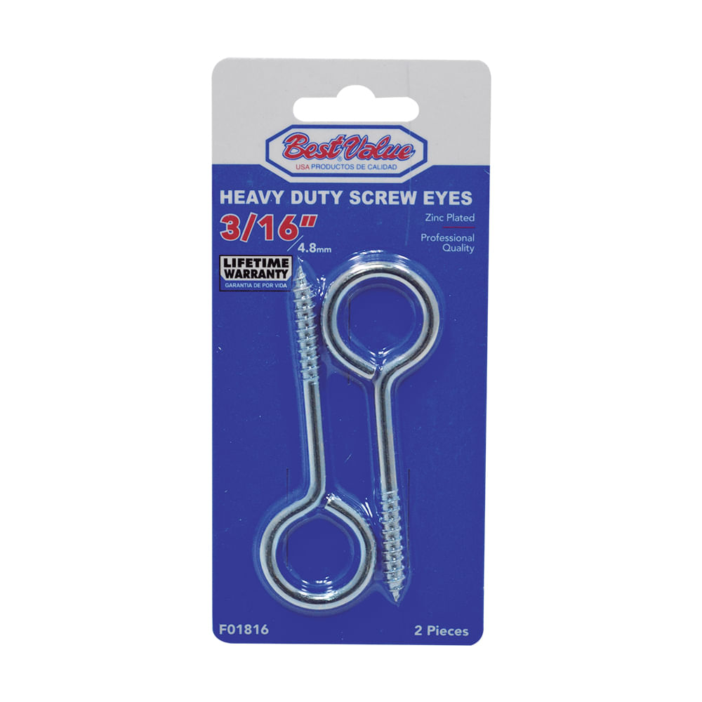 Ganchos cerrado reforzado 3/16x3-1/2 (2pzas). Galvanizado. 3/16 x 3-1/2