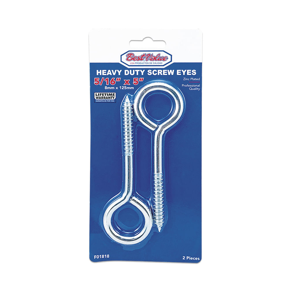 Ganchos cerrado reforzado 5/16x5 (2pzas). Galvanizado. 5/16 x 5