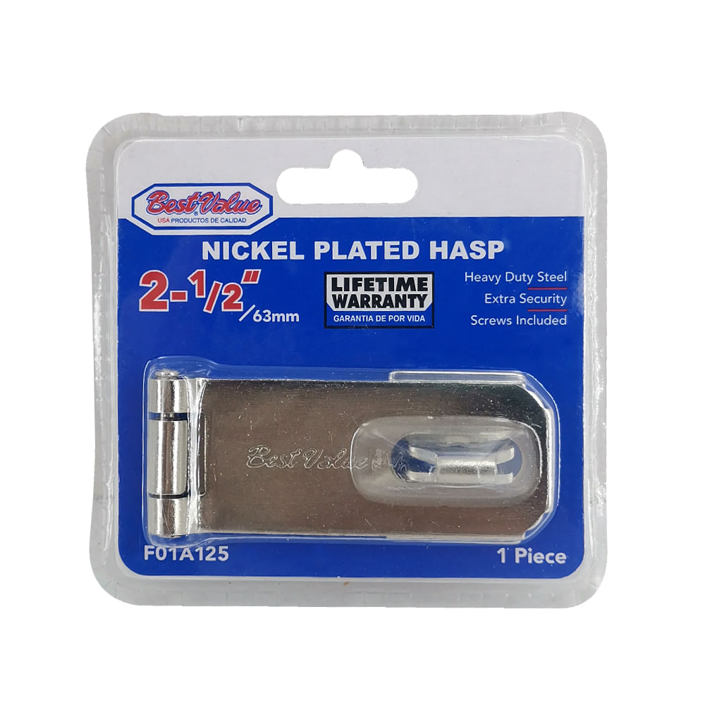 Aldaba plateada de 2-1/2. Niquelado. 2-1/2 (63 mm)