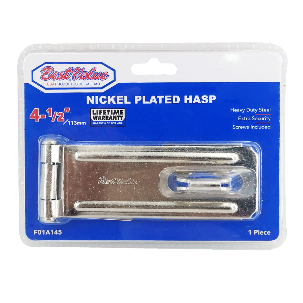 Aldaba plateada de 4-1/2. Niquelado. 4-1/2 (113 mm)