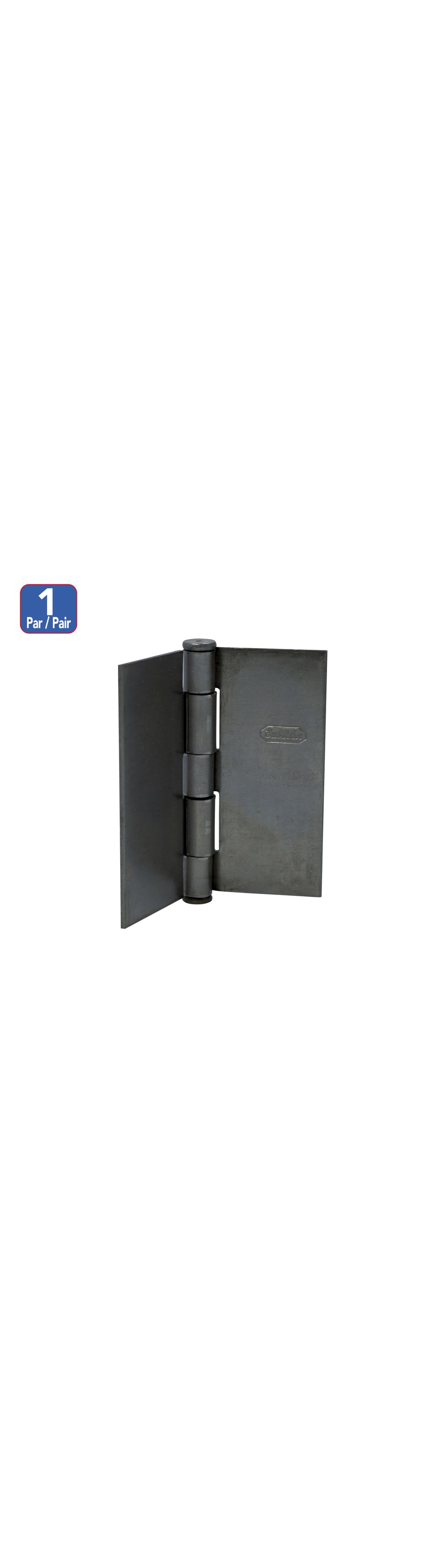 Bisagra soldar 3-1/2x2-1/4 recortada. Acero extra fuerte. 3-12 x 2-14