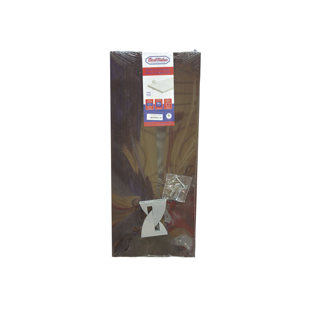 Repisa recta 1. 5x25x60cm choco con s gris