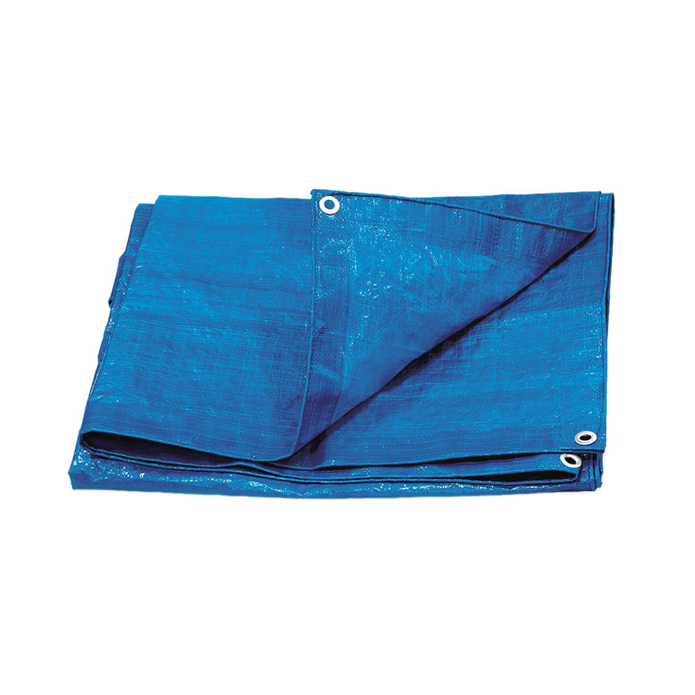 Lona plastica con ojetes 12'x 14'. Azul. 14' (3. 66mts x4. 26)